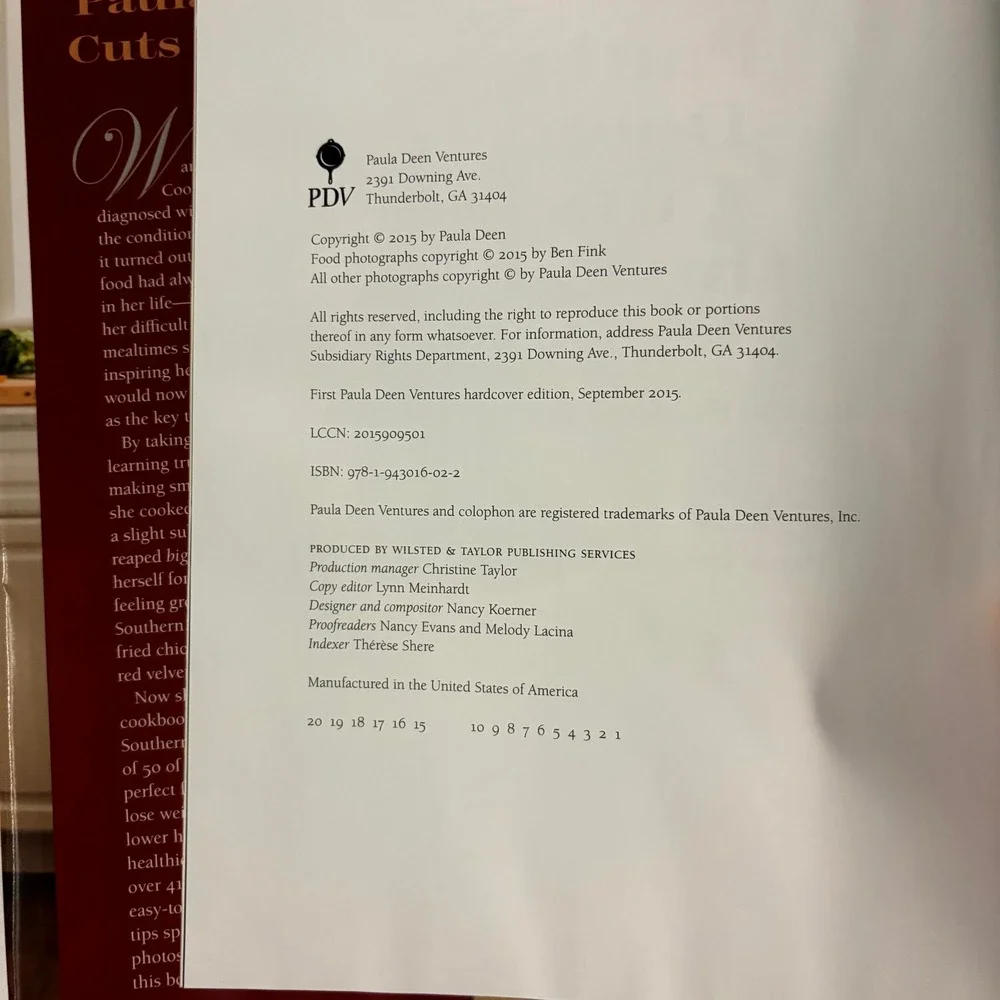 Paula Deen Cuts the Fat 250 Favorite Recipes Hardcover 1st Ed 2015 Cookbook